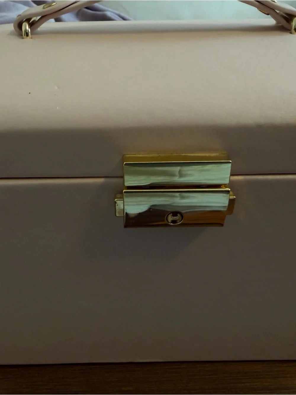 Blush Pink Jewelry Box with Gold Hardware